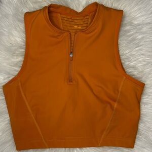 Nike Orange Zip-Up Tank Top